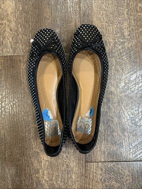 Dolce Vita Women’s Studded Black Ballet Flats with Bow- Size 6.5 US